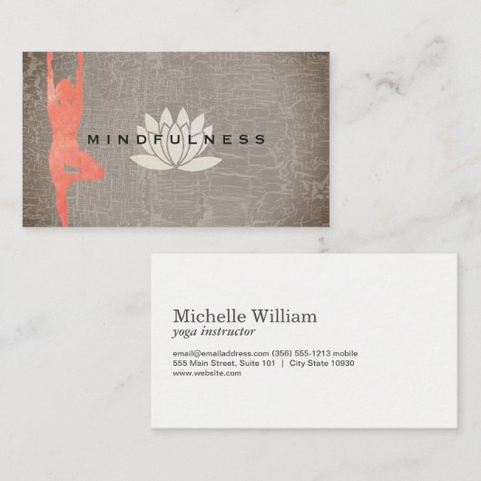 ハスモダンフラワーヨガポーズ 名刺 (正面/裏面)