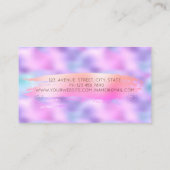 ハスモダンブラシストロークのホログラフィック虹色 名刺 (裏面)