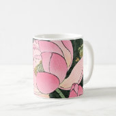 ハス日本のフラワー – ヴィンテージファインアートマグカップ コーヒーマグカップ (正面右)