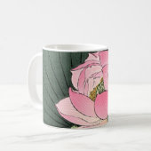 ハス日本のフラワー – ヴィンテージファインアートマグカップ コーヒーマグカップ (正面左)