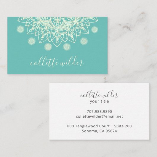 ハス自然フラワーマンダラヨガビジネスカード 名刺 (正面/裏面)