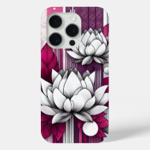 ハス色の花（マゼンタ色の黒と白）