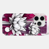 ハス色の花（マゼンタ色の黒と白） Case-Mate iPhoneケース (裏面 (横))