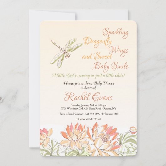 ハス花とトンボ招待状 招待状 (正面)