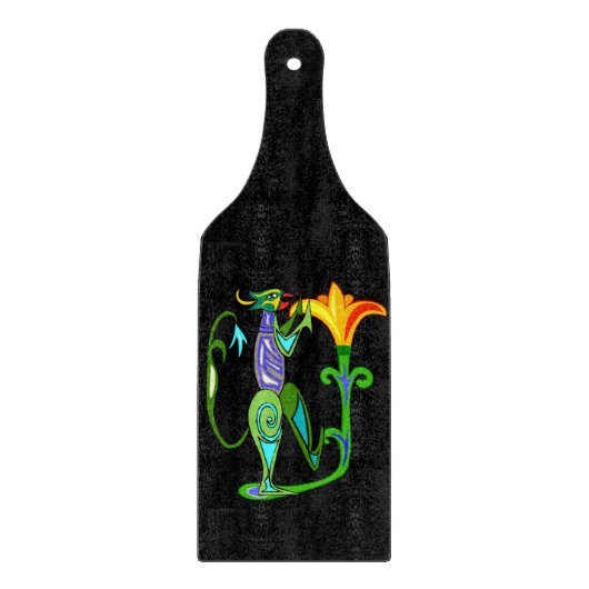 ハス花切り板付きエジプト美術 カッティングボード (正面)