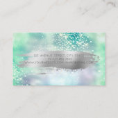 ハス輝くブラシストローク緑ホログラフィック 名刺 (裏面)