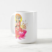ハス・ヒンドゥー教の神の女神ガヤトリデヴィ コーヒーマグカップ (正面左)