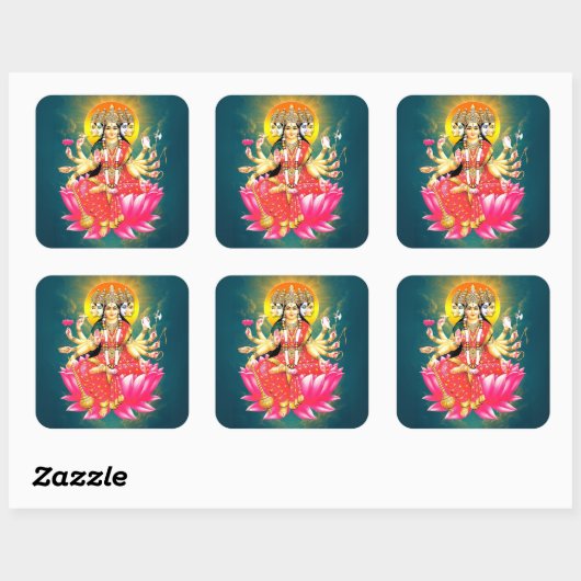 ハス・ヒンドゥー教の神の女神ガヤトリデヴィ スクエアシール (シート)