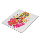 ハス・ヒンドゥー教の神の女神ガヤトリデヴィ タイル (側面)