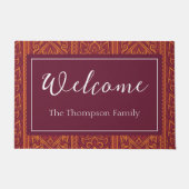 ハス・ルクスのタペストリー・パターン – 白い蓮 ドアマット (正面)