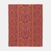 ハス・ルクスのタペストリー・パターン – 白い蓮 フリースブランケット (正面)