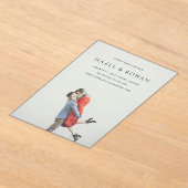 ハゼルフォトモダンウェディング日付の保存 アクリル招待状 (レイダウン)