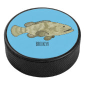 ハタの魚の漫画イラストレーション アイスホッケーパック (3/4)