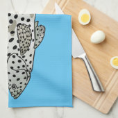 ハタの魚の漫画イラストレーション キッチンタオル (四つ折り)