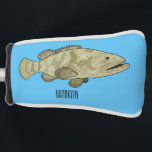 ハタの魚の漫画イラストレーション ゴルフヘッドカバー<br><div class="desc">ハタの魚の漫画イラストレーション</div>