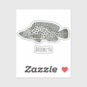 ハタの魚の漫画イラストレーション シール (シート)