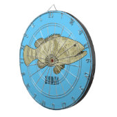 ハタの魚の漫画イラストレーション ダーツボード (正面右)