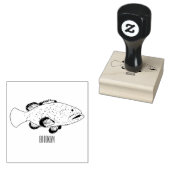 ハタの魚の漫画イラストレーション ラバースタンプ (押印)