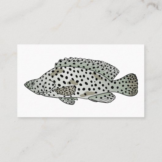 ハタの魚の漫画イラストレーション 名刺 (裏面)