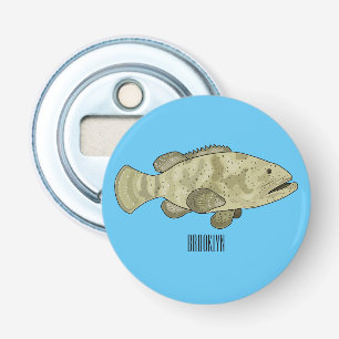 ハタの魚の漫画イラストレーション 栓抜き