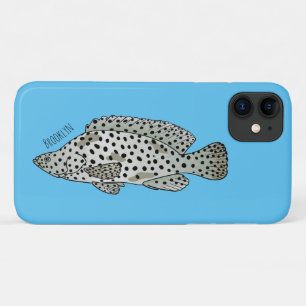 ハタの魚の漫画イラストレーション iPhone 11 ケース