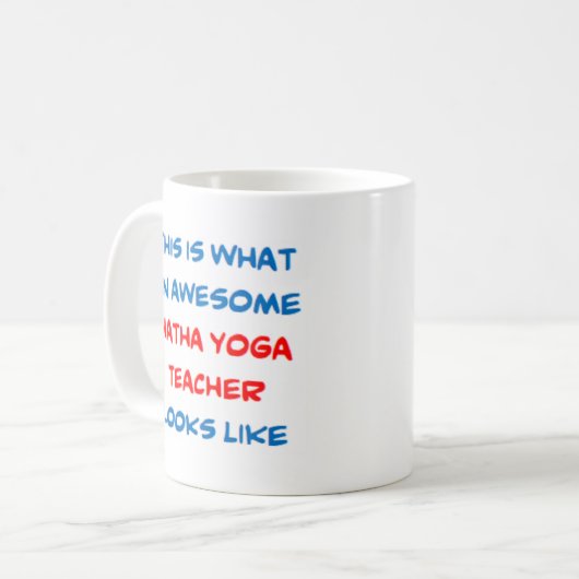 ハタヨガ先生素晴らし、 コーヒーマグカップ (正面左)