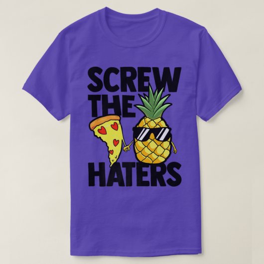 ハターズピザ愛好家の食べピザのハワイI Tシャツ (デザイン正面)