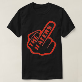 ハターズフィンガーレッド/ブラックストリートウェア Tシャツ