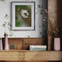 ハチがコスモスの花を花粉する