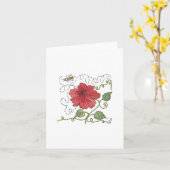 ハチがヒバスノート空白のカードをブザー カード (黄色い花)