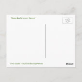 ハチがピンクの花を飛ぶ ポストカード (裏面)