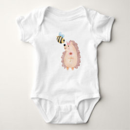 ハチが入った遊水色のハリネズミ漫画 ベビーボディスーツ