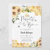 ハチとひまわりのベイビーシャワー招待状 招待状 (正面)