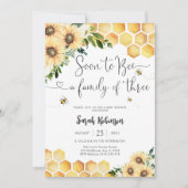 ハチとひまわりのベイビーシャワー招待状 招待状 (正面)