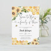 ハチとひまわりのベイビーシャワー招待状 招待状 (スタンド正面)