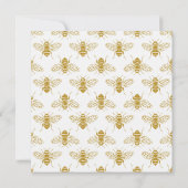 ハチとデイジーとひまわりの花束 ブライダルシャワー招待状 招待状 (裏面)