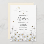 ハチとデイジーのベビーシャワー 招待状 (正面/裏面)