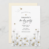 ハチとデイジービーディ誕生日招待状 招待状 (正面/裏面)