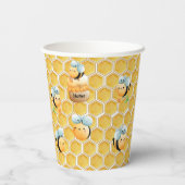 ハチとハチのベビー第1誕生日 紙コップ (裏面)