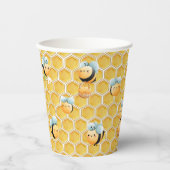 ハチとハチのベビー第1誕生日 紙コップ (正面)