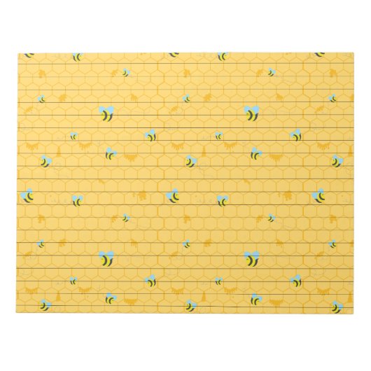 ハチとハニカム並設メモ帳 ノートパッド (正面)