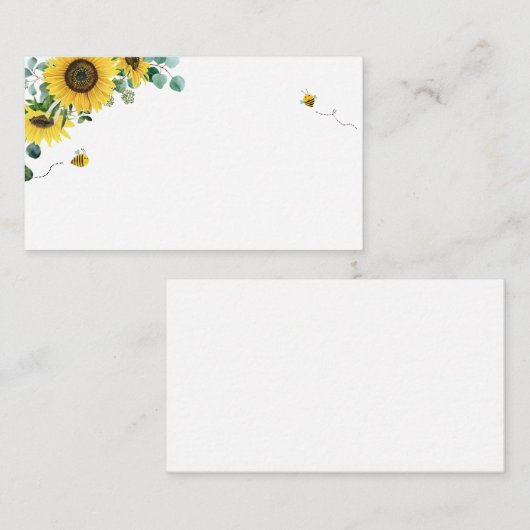 ハチとヒマワリベビー用の本 エンクロージャーカード (正面/裏面)