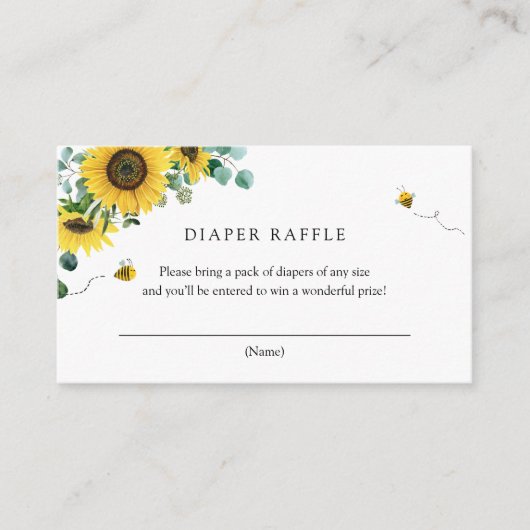 ハチとヒマワリベビー用の本 エンクロージャーカード (正面)