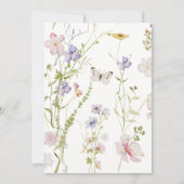 ハチとワイルドフラワーのベビーシャワー招待状 招待状 (裏面)