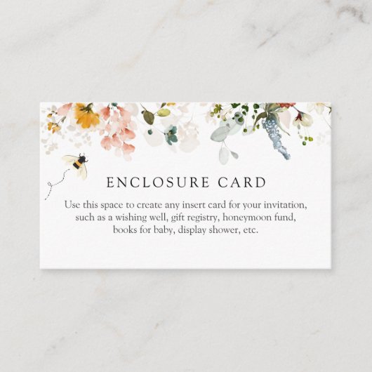 ハチとヴィンテージ フローラル シャワー エンクロージャー カード (正面)