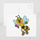 ハチと花 ポストカード (正面/裏面)