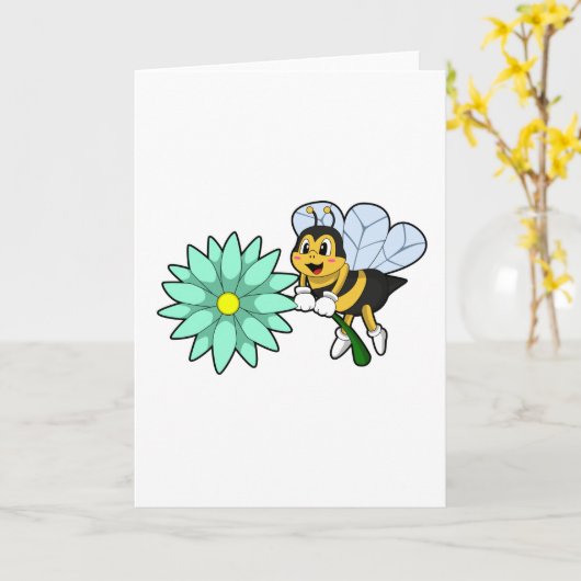 ハチと花.PNG カード (黄色い花)