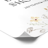 ハチと野の花のウェルカムサイン ブライダルシャワー ポスター (角)