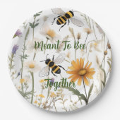 ハチと野の花は一緒に咲くつもりだった。 ペーパープレート (正面)