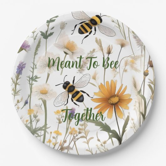 ハチと野の花は一緒に咲くつもりだった。 ペーパープレート (正面)